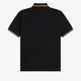 Fred Perry Made in England Twin Tipped Polo Shirt - Black/White/Burnt Orange