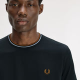Fred Perry Twin Tipped T-Shirt - Night Green/Silver Blue/Dark Caramel