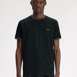 Fred Perry Twin Tipped T-Shirt - Night Green/Silver Blue/Dark Caramel