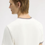 Fred Perry Twin Tipped T-Shirt - Ecru/Oxblood/Grassroots