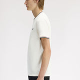 Fred Perry Twin Tipped T-Shirt - Ecru/Oxblood/Grassroots