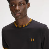 Fred Perry Twin Tipped T-Shirt - Anchor Grey/Gold