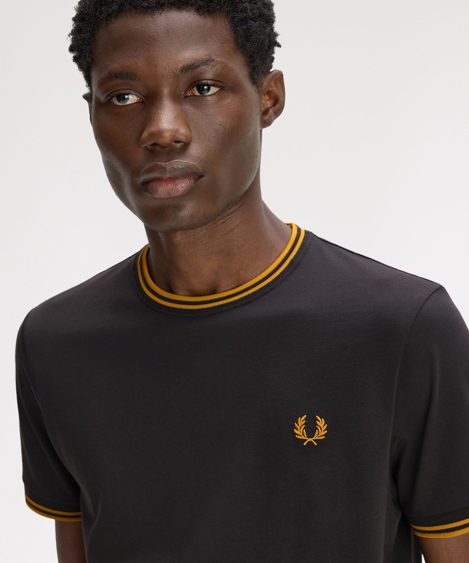 Fred Perry Twin Tipped T-Shirt - Anchor Grey/Gold