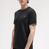 Fred Perry Twin Tipped T-Shirt - Black/Shadedstone