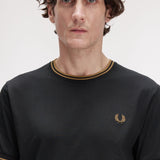 Fred Perry Twin Tipped T-Shirt - Black/Shadedstone
