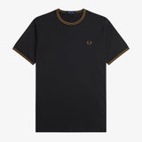 Fred Perry Twin Tipped T-Shirt - Black/Shadedstone