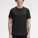 Fred Perry Twin Tipped T-Shirt - Black/Shadedstone