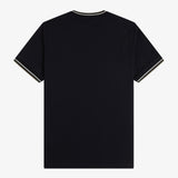 Fred Perry Twin Tipped T-Shirt - Black/Ecru/LW Green