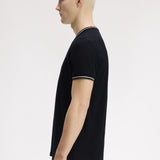Fred Perry Twin Tipped T-Shirt - Black/Ecru/LW Green