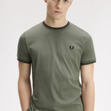 Fred Perry Twin Tipped T-Shirt - LW Green/Black