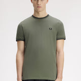 Fred Perry Twin Tipped T-Shirt - LW Green/Black