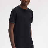 Fred Perry Twin Tipped T-Shirt - Navy/Court Green/Burnt Red
