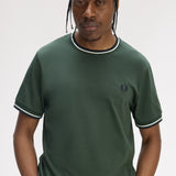 Fred Perry Twin Tipped T-Shirt - Court Green/White/Navy