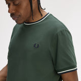 Fred Perry Twin Tipped T-Shirt - Court Green/White/Navy