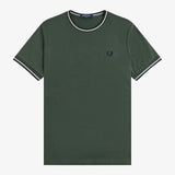 Fred Perry Twin Tipped T-Shirt - Court Green/White/Navy