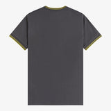 Fred Perry Twin Tipped T-Shirt - Anchor Grey/Tennis Yellow