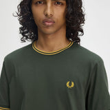 Fred Perry Twin Tipped T-Shirt - Court Green/Honeycomb
