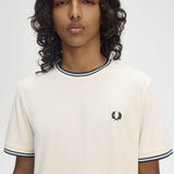 Fred Perry Twin Tipped T-Shirt - Ecru/Tennis Blue