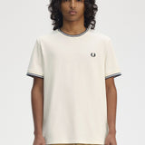 Fred Perry Twin Tipped T-Shirt - Ecru/Tennis Blue