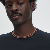 Fred Perry Twin Tipped T-Shirt - Navy/Cinnamon