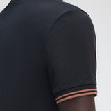Fred Perry Twin Tipped T-Shirt - Navy/Cinnamon