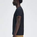 Fred Perry Twin Tipped T-Shirt - Navy/Cinnamon