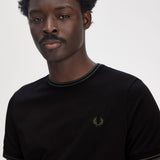 Fred Perry Twin Tipped T-Shirt - Black/Court Green