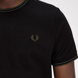 Fred Perry Twin Tipped T-Shirt - Black/Court Green