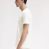 Fred Perry Twin Tipped T-Shirt - Ecru/Olive Mint