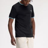 Fred Perry Twin Tipped T-Shirt - Navy/Mint Blue