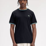 Fred Perry Twin Tipped T-Shirt - Navy/Mint Blue