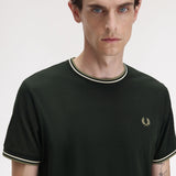 Fred Perry Twin Tipped T-Shirt - Nightgreen/Ecru/Olive Mint