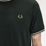 Fred Perry Twin Tipped T-Shirt - Nightgreen/Ecru/Olive Mint