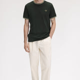 Fred Perry Twin Tipped T-Shirt - Nightgreen/Ecru/Olive Mint