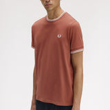Fred Perry Twin Tipped T-Shirt - Whisky Brown/Ecru