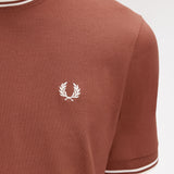 Fred Perry Twin Tipped T-Shirt - Whisky Brown/Ecru