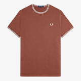 Fred Perry Twin Tipped T-Shirt - Whisky Brown/Ecru