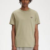 Fred Perry Crew Neck T-Shirt - Warmgrey/Brick