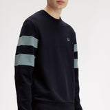 Fred Perry Peached Tipped Sleeve Sweatshirt - Navy