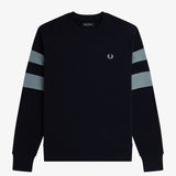 Fred Perry Peached Tipped Sleeve Sweatshirt - Navy