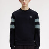 Fred Perry Peached Tipped Sleeve Sweatshirt - Navy