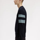 Fred Perry Peached Tipped Sleeve Sweatshirt - Navy