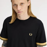 Fred Perry Twin Tipped Cuff T-Shirt - Black/Champagne