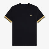 Fred Perry Twin Tipped Cuff T-Shirt - Black/Champagne