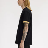 Fred Perry Twin Tipped Cuff T-Shirt - Black/Champagne