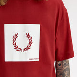 Fred Perry Box Graphic T-Shirt - Burnt Red