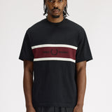 Fred Perry Embroidered Panel Logo T-Shirt - Black