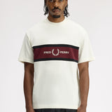 Fred Perry Embroidered Panel Logo T-Shirt - Ecru