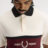 Fred Perry Embroidered Panel Polo Shirt - Ecru