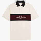 Fred Perry Embroidered Panel Polo Shirt - Ecru